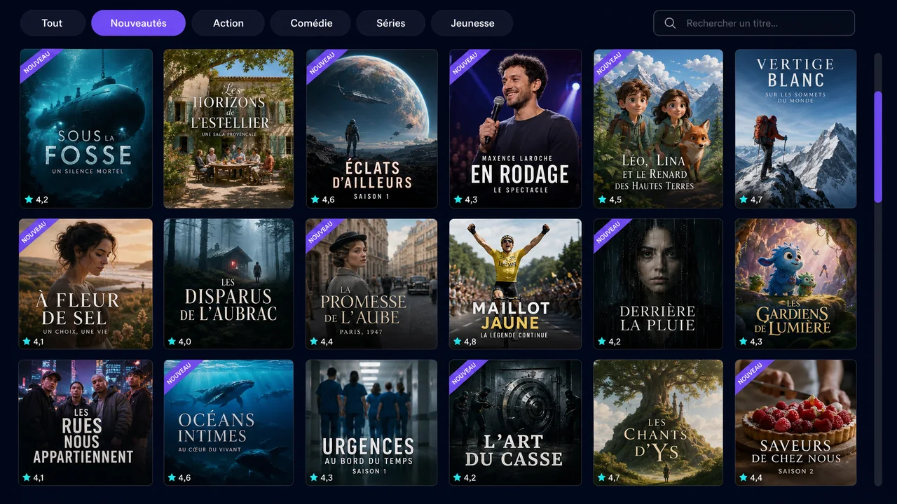 Catalogue de films Atlas Pro ONTV en qualité 4K